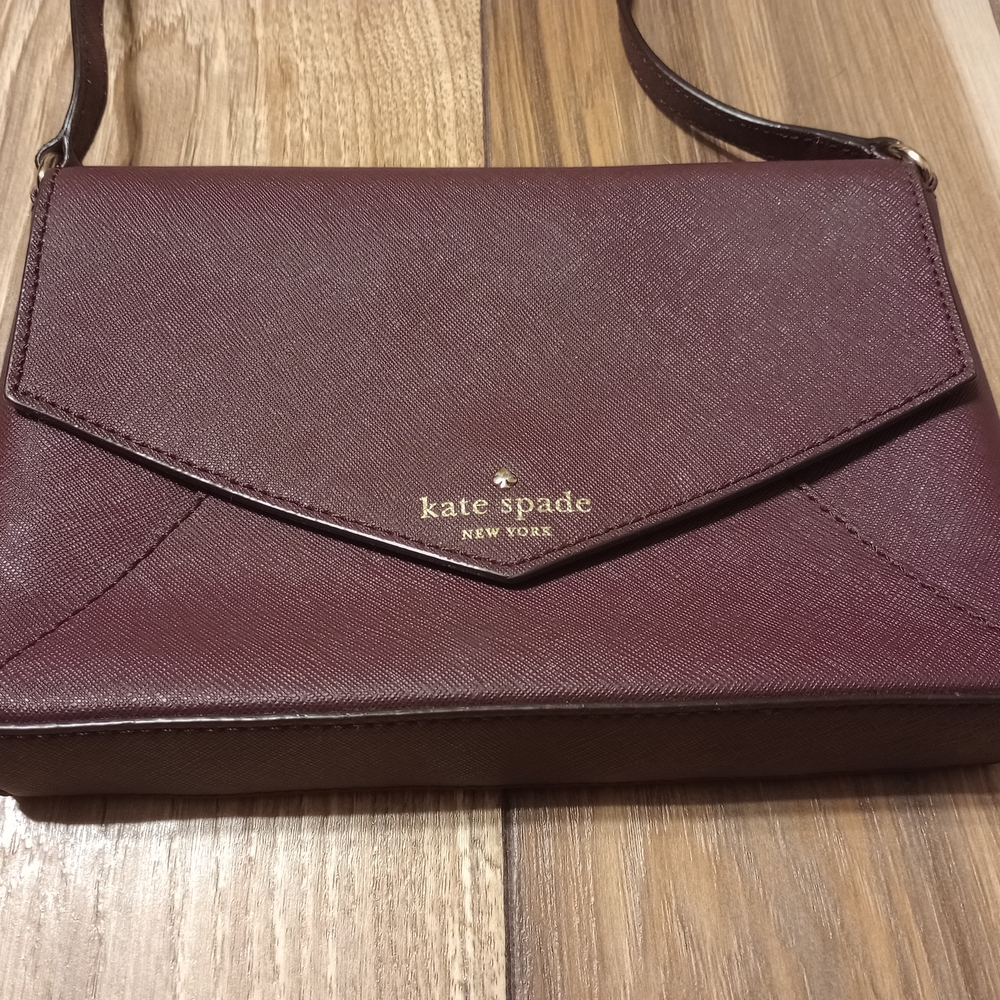 Kate Spade Sadie Envelope Deep Berry Crossbody Bag